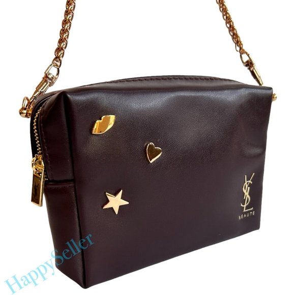 Yves Saint Laurent Dark Brown Crossbody Bag with Gold Chain - Picture 12 of 12